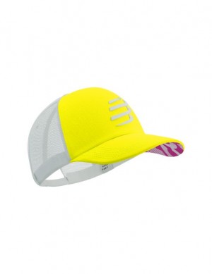 Caps γυναικεια Compressport Trucker Cap κίτρινα ασπρα | KBVSR-3267