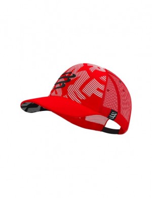 Caps γυναικεια Compressport Trucker Cap κοκκινα ασπρα | NCWXG-3617