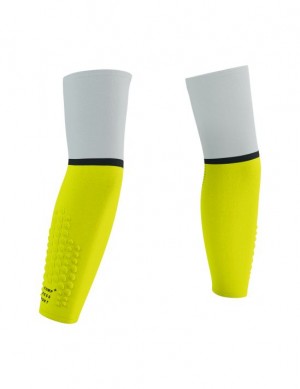 Compression Sleeves γυναικεια Compressport ArmForce Ultralight ασπρα κίτρινα | ERVZD-9246