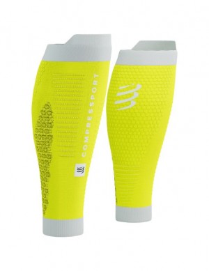 Compression Sleeves ανδρικα Compressport R2 3.0 κίτρινα ασπρα | EGHFY-6308