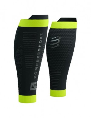 Compression Sleeves γυναικεια Compressport R2 3.0 Flash μαυρα κίτρινα | SLNOB-8379