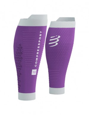 Compression Sleeves ανδρικα Compressport R2 3.0 μωβ ασπρα | UAECF-5076