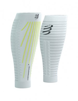 Compression Sleeves ανδρικα Compressport R2 AERO ασπρα κίτρινα | ZTPOS-2783