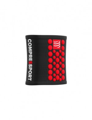 Wrist Sweatbands γυναικεια Compressport Sweatbands 3D.Dots μαυρα κοκκινα | VOPJC-0635