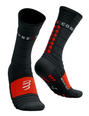 Καλτσεσ Compressport Pro αγωνιστικα Socks Χειμερινά Run μαυρα κοκκινα | NWVZX-2941