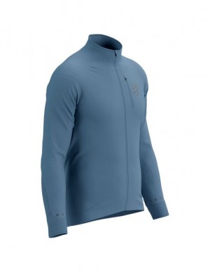 Μπουφαν ανδρικα Compressport Hurricane Windproof Jacket M μπλε | ZHMUG-6082