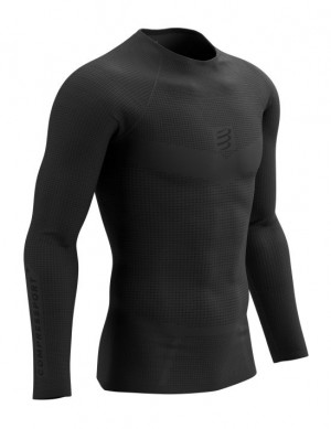 μπλουζακια ανδρικα Compressport On/Off Base Layer LS Top M μαυρα | XZWFK-7605