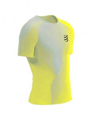 μπλουζακια ανδρικα Compressport Performance SS Tshirt M κίτρινα | LYIBF-7394