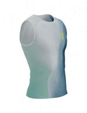 μπλουζακια ανδρικα Compressport Performance Tank M μπλε | ZJBWK-5829