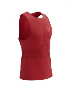 μπλουζακια ανδρικα Compressport Pro αγωνιστικα Singlet M κοκκινα | GYHDT-2734