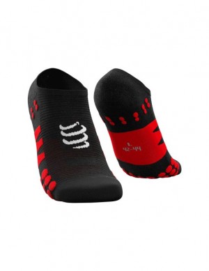 καλτσες για τρεξιμο ανδρικα Compressport No Show Socks μαυρα κοκκινα | CWPKI-7249