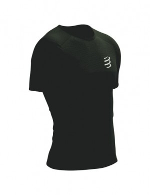 πουκάμισα για τρέξιμο ανδρικα Compressport Performance SS Tshirt M μαυρα ασπρα | MRGES-9152