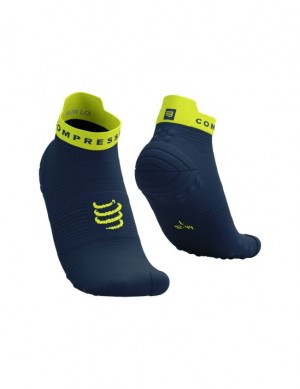 καλτσες για τρεξιμο ανδρικα Compressport Pro αγωνιστικα Socks v4.0 Run Low πρασινο | CIJKR-8692