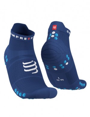 καλτσες για τρεξιμο ανδρικα Compressport Pro αγωνιστικα Socks v4.0 Run Low μπλε | CLKGP-1039