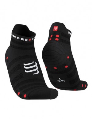 καλτσες για τρεξιμο ανδρικα Compressport Pro αγωνιστικα Socks v4.0 Ultralight Run Low μαυρα κοκκινα | ILGZY-2816