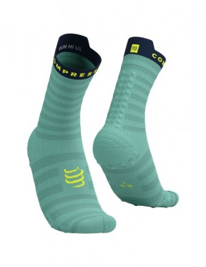 καλτσες για τρεξιμο ανδρικα Compressport Pro αγωνιστικα Socks v4.0 Ultralight Run High μπλε | OIXDP-5109