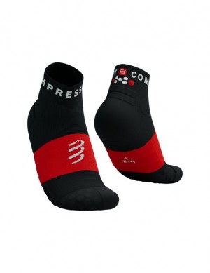 καλτσες για τρεξιμο ανδρικα Compressport Ultra Trail Low Socks μαυρα κοκκινα | NWVJZ-9716