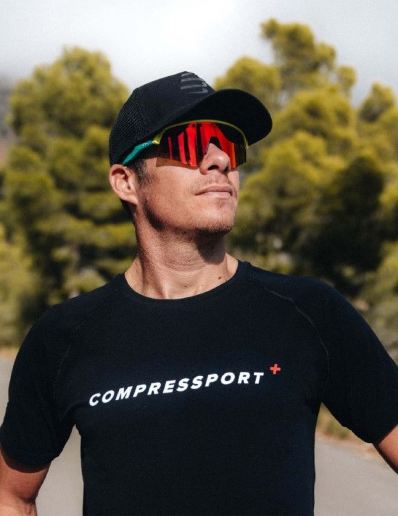 Caps ανδρικα Compressport Trucker Cap μαυρα μαυρα | PKWVH-5471