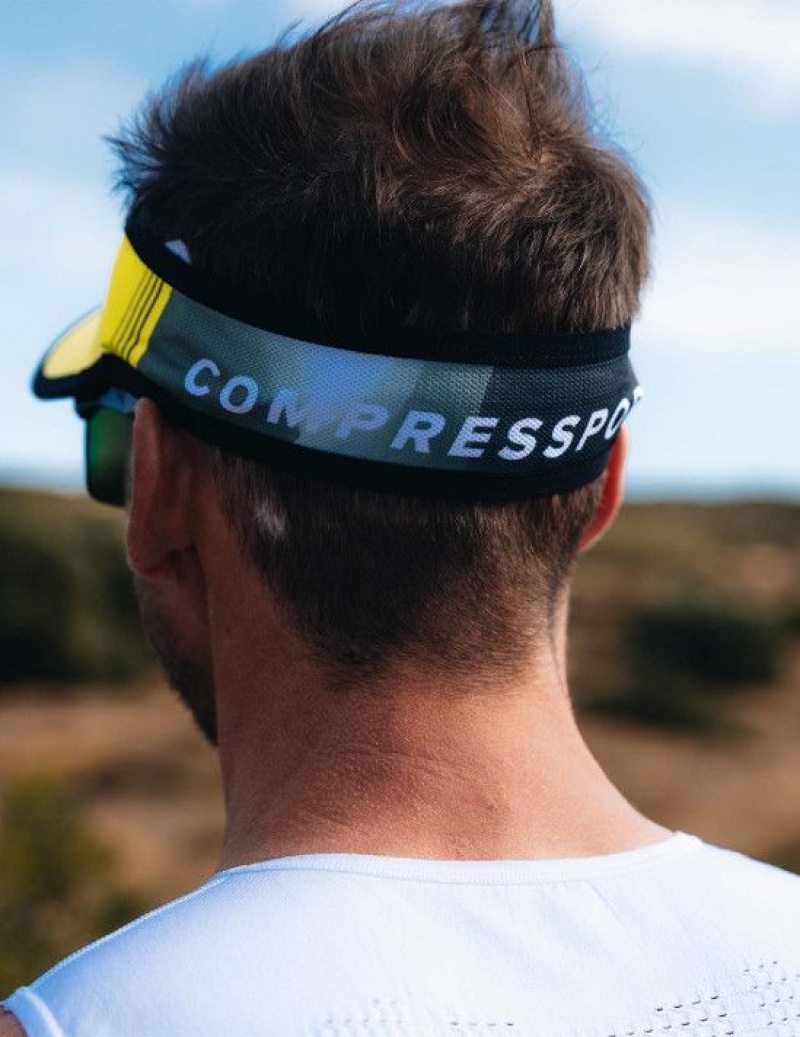 Caps ανδρικα Compressport Visor Ultralight κίτρινα μαυρα | TMHSV-2468