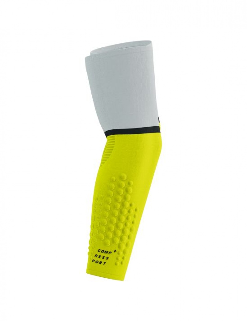 Compression Sleeves ανδρικα Compressport ArmForce Ultralight ασπρα κίτρινα | ZLKGS-1930