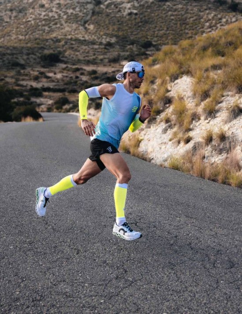 Compression Sleeves γυναικεια Compressport R2 3.0 κίτρινα ασπρα | VQSEF-3847