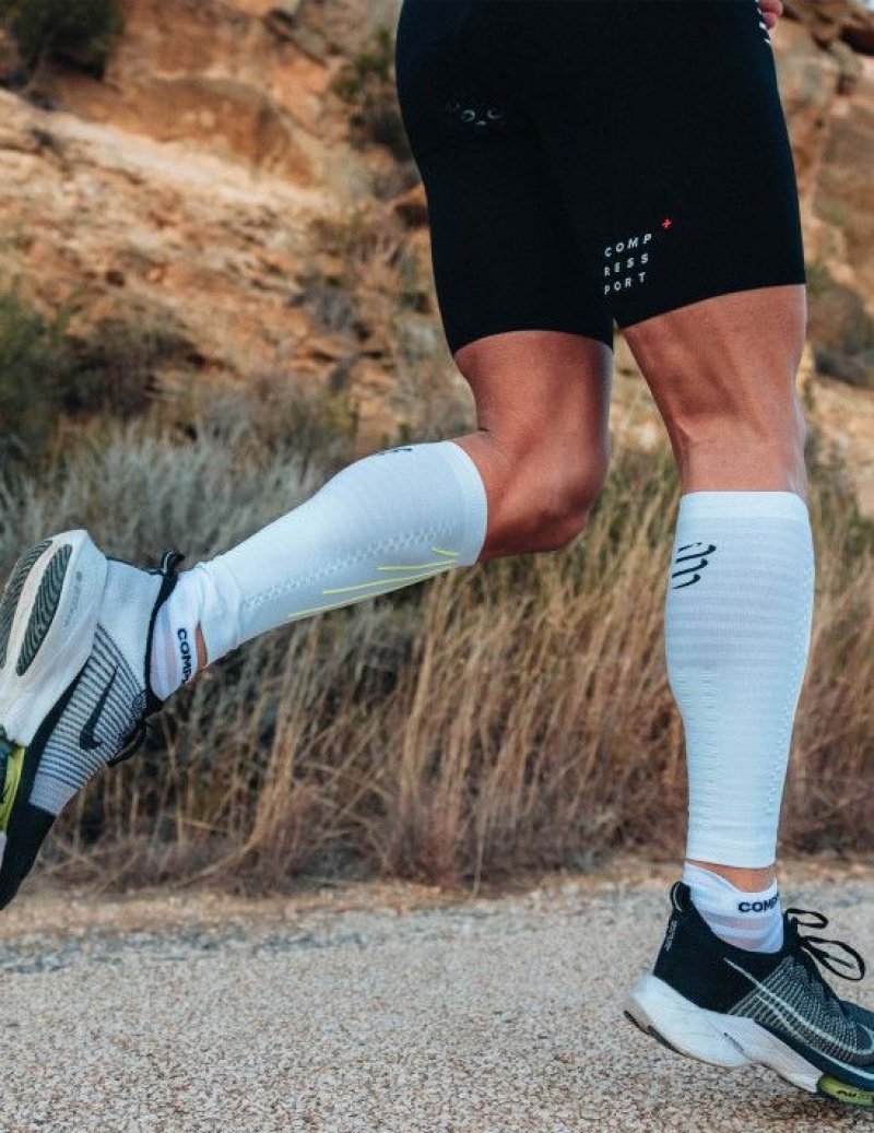 Compression Sleeves γυναικεια Compressport R2 AERO ασπρα κίτρινα | NZHBK-4251