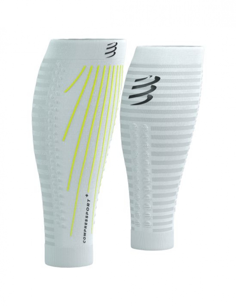 Compression Sleeves γυναικεια Compressport R2 AERO ασπρα κίτρινα | NZHBK-4251