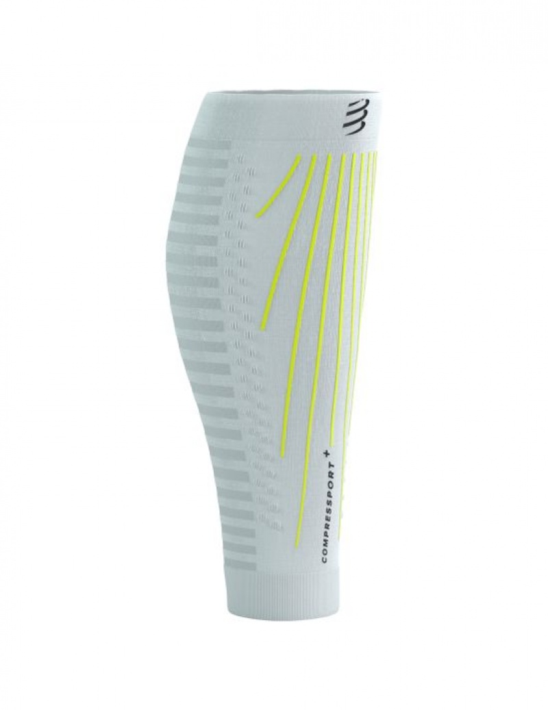 Compression Sleeves ανδρικα Compressport R2 AERO ασπρα κίτρινα | ZTPOS-2783