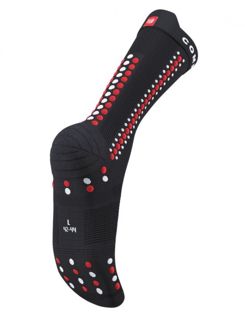 Cycling Socks ανδρικα Compressport Pro αγωνιστικα Socks v4.0 Bike μαυρα κοκκινα | GHXLT-5482