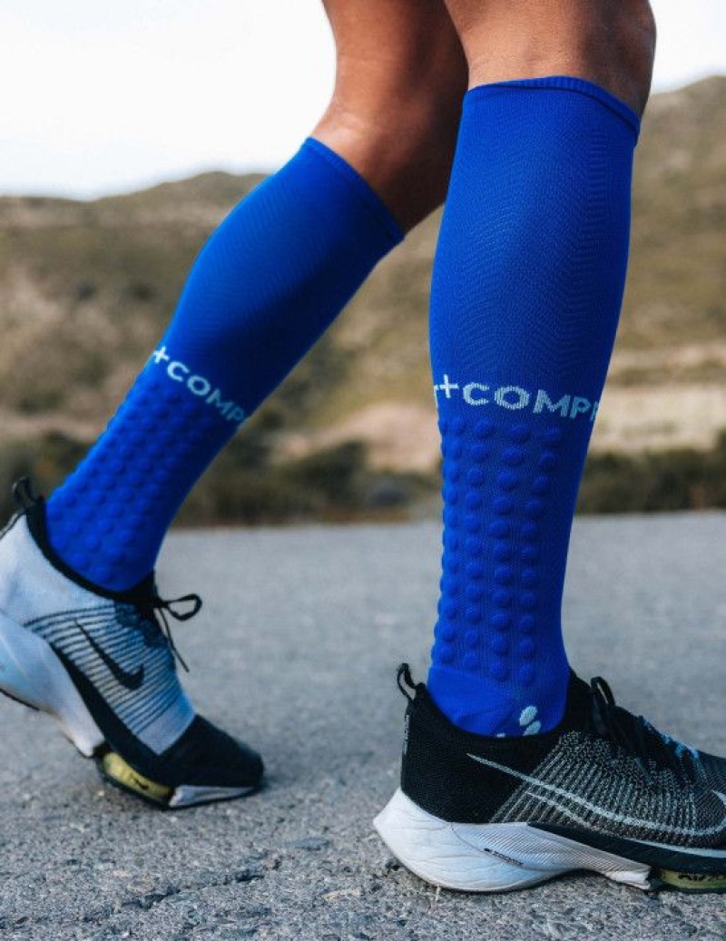 High Socks ανδρικα Compressport Full Socks Run μπλε | UGDOE-2518