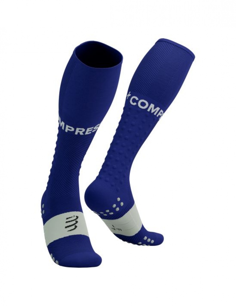 High Socks ανδρικα Compressport Full Socks Run μπλε | UGDOE-2518