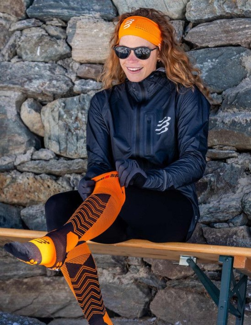 High Socks ανδρικα Compressport Ski Mountaineering Full Socks μαυρα | VWJBH-2064