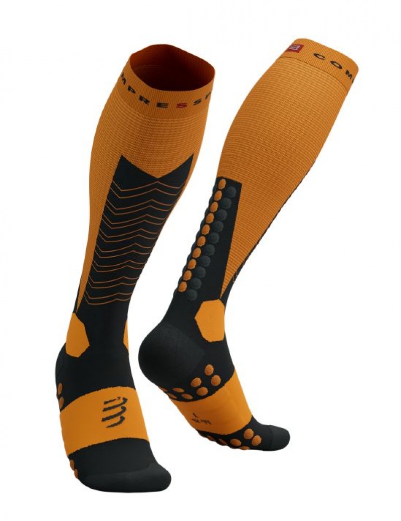 High Socks ανδρικα Compressport Ski Mountaineering Full Socks μαυρα | VWJBH-2064