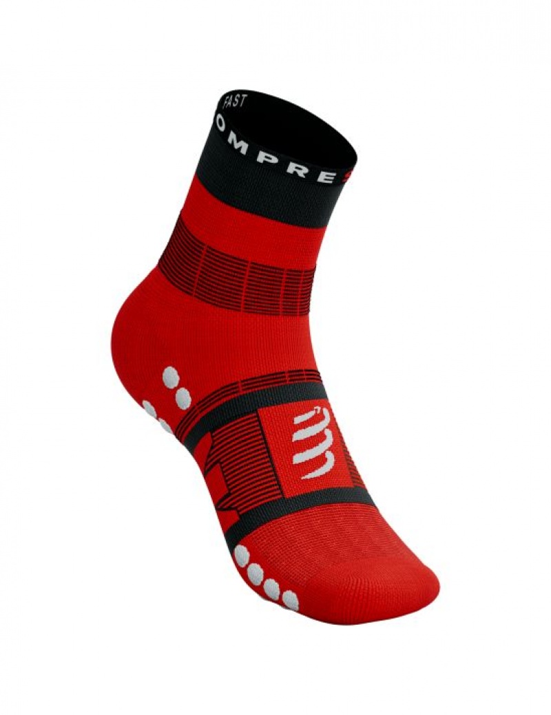 Hiking Socks ανδρικα Compressport Fast ορειβασιασ Socks μαυρα κοκκινα ασπρα | OPUDH-2417