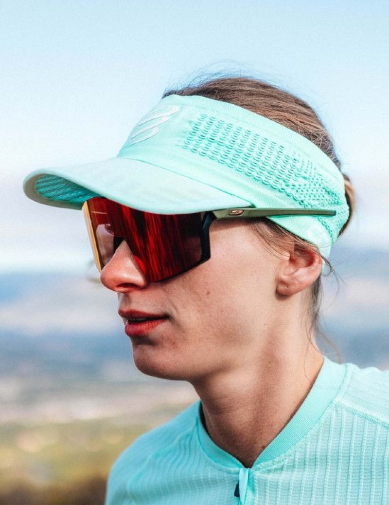 Visors γυναικεια Compressport Spiderweb Headband On/Off μπλε | XRNAH-5243