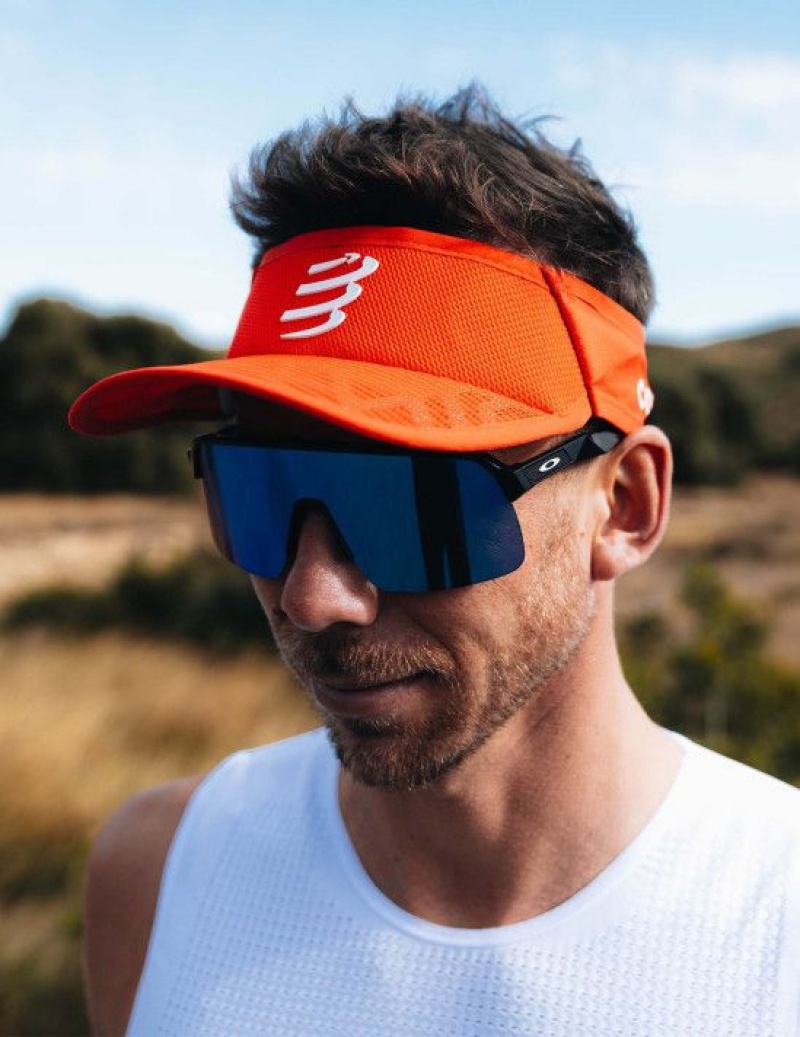 Visors γυναικεια Compressport Spiderweb Ultralight Visor κοκκινα | WHVPQ-8961