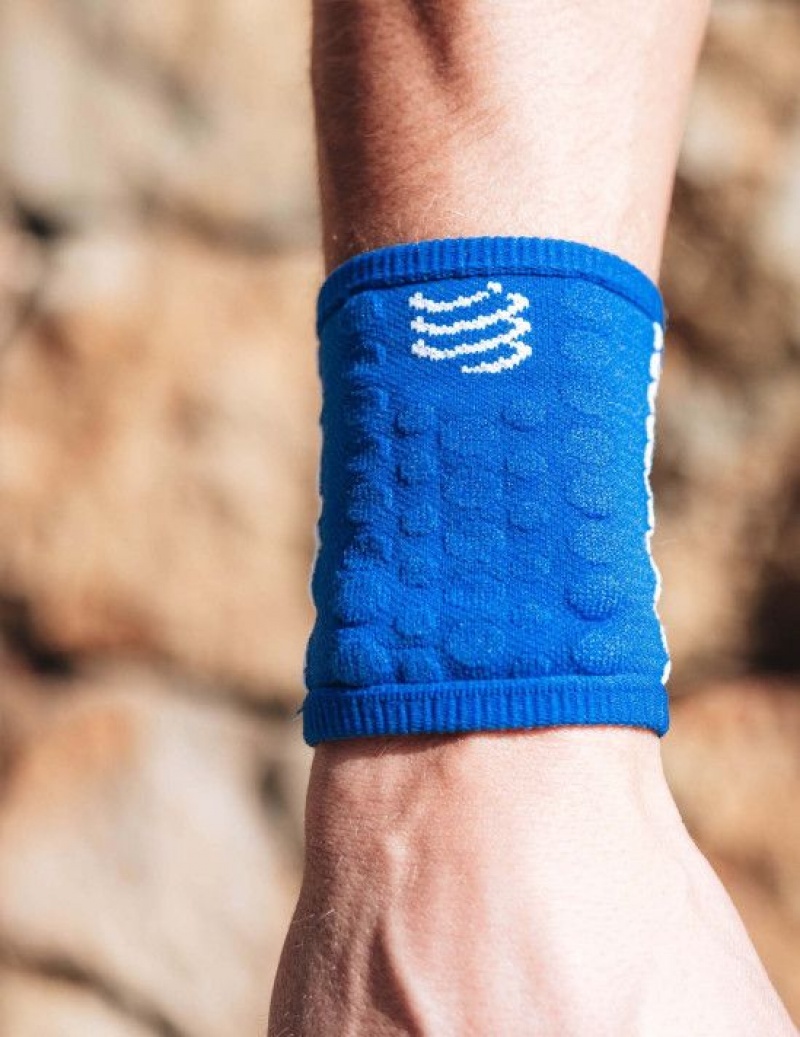 Wrist Sweatbands γυναικεια Compressport Sweatbands 3D.Dots μπλε ασπρα | TKWFL-2158