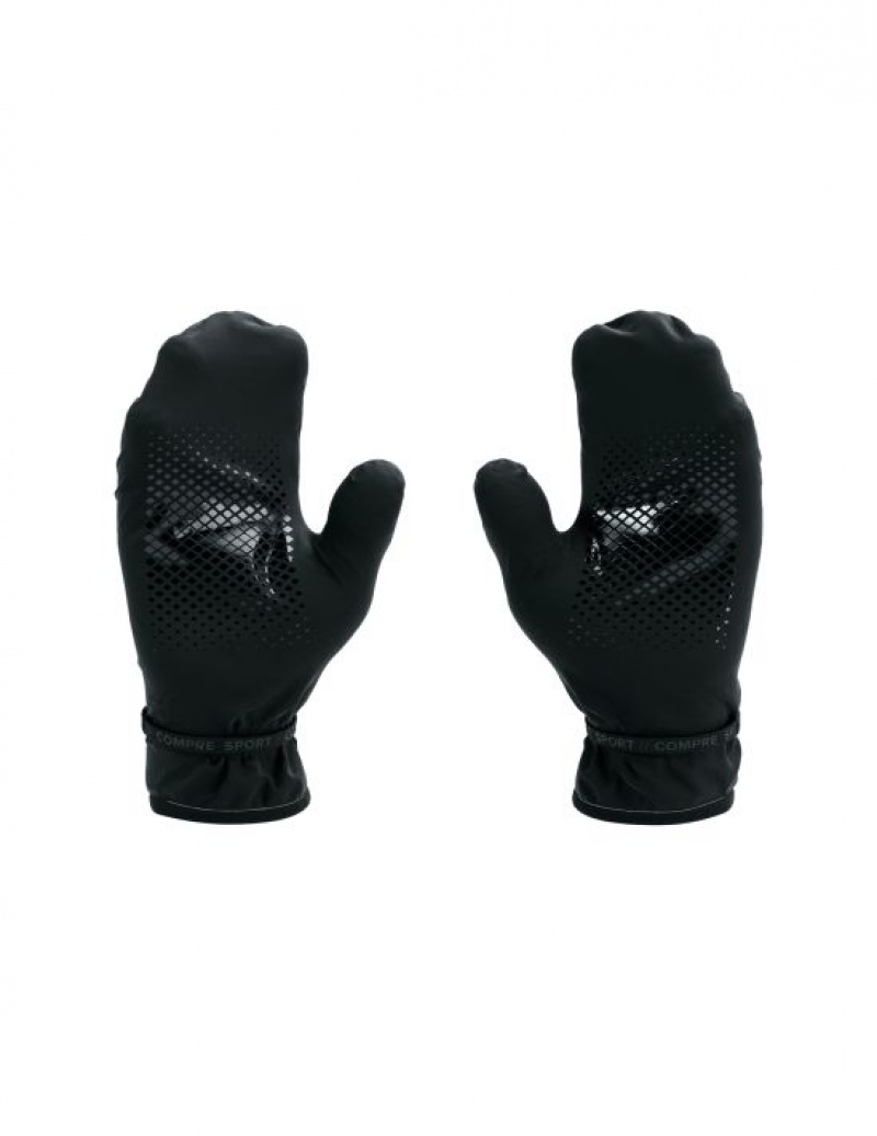 Αξεσουαρ Compressport Hurricane αδιαβροχα 10/10 Mittens μαυρα | FWYUI-7513