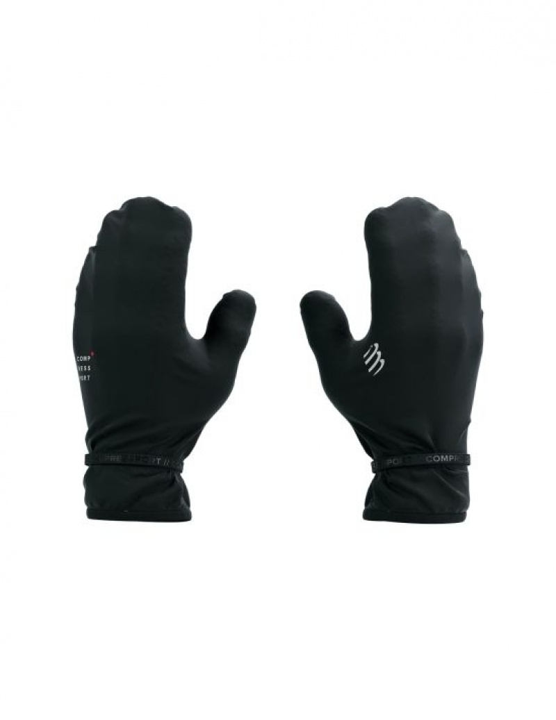 Αξεσουαρ Compressport Hurricane αδιαβροχα 10/10 Mittens μαυρα | FWYUI-7513