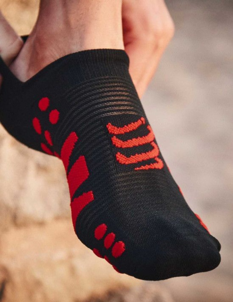 Καλτσεσ Compressport No Show Socks μαυρα κοκκινα | GOHTQ-2036