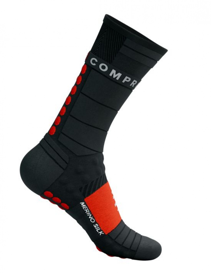 Αξεσουαρ Compressport Pro αγωνιστικα Socks Χειμερινά Run μαυρα κοκκινα | HAYDT-1802