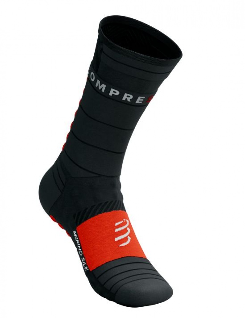 Καλτσεσ Compressport Pro αγωνιστικα Socks Χειμερινά Run μαυρα κοκκινα | NWVZX-2941