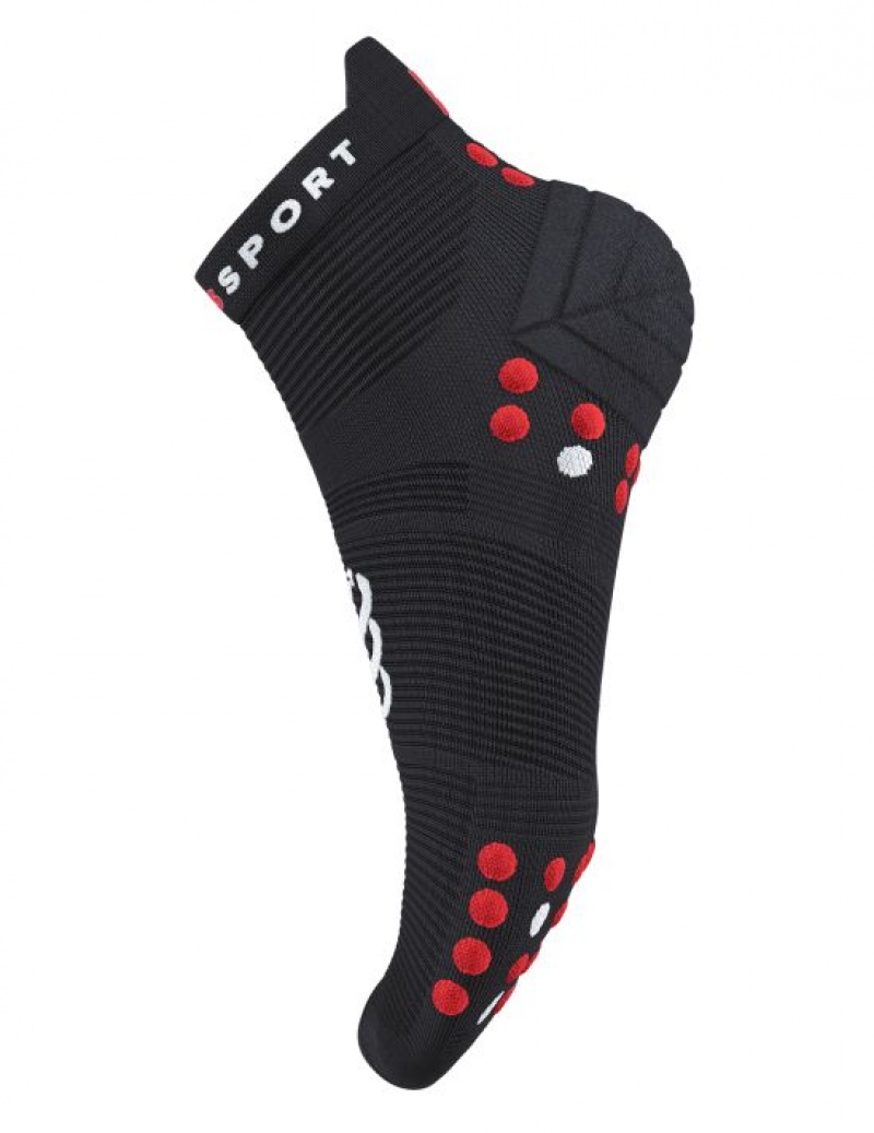 Καλτσεσ Compressport Pro αγωνιστικα Socks v4.0 Run Low μαυρα κοκκινα | UZBMR-3841