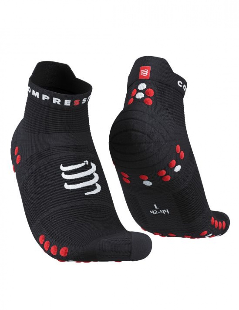 Καλτσεσ Compressport Pro αγωνιστικα Socks v4.0 Run Low μαυρα κοκκινα | UZBMR-3841