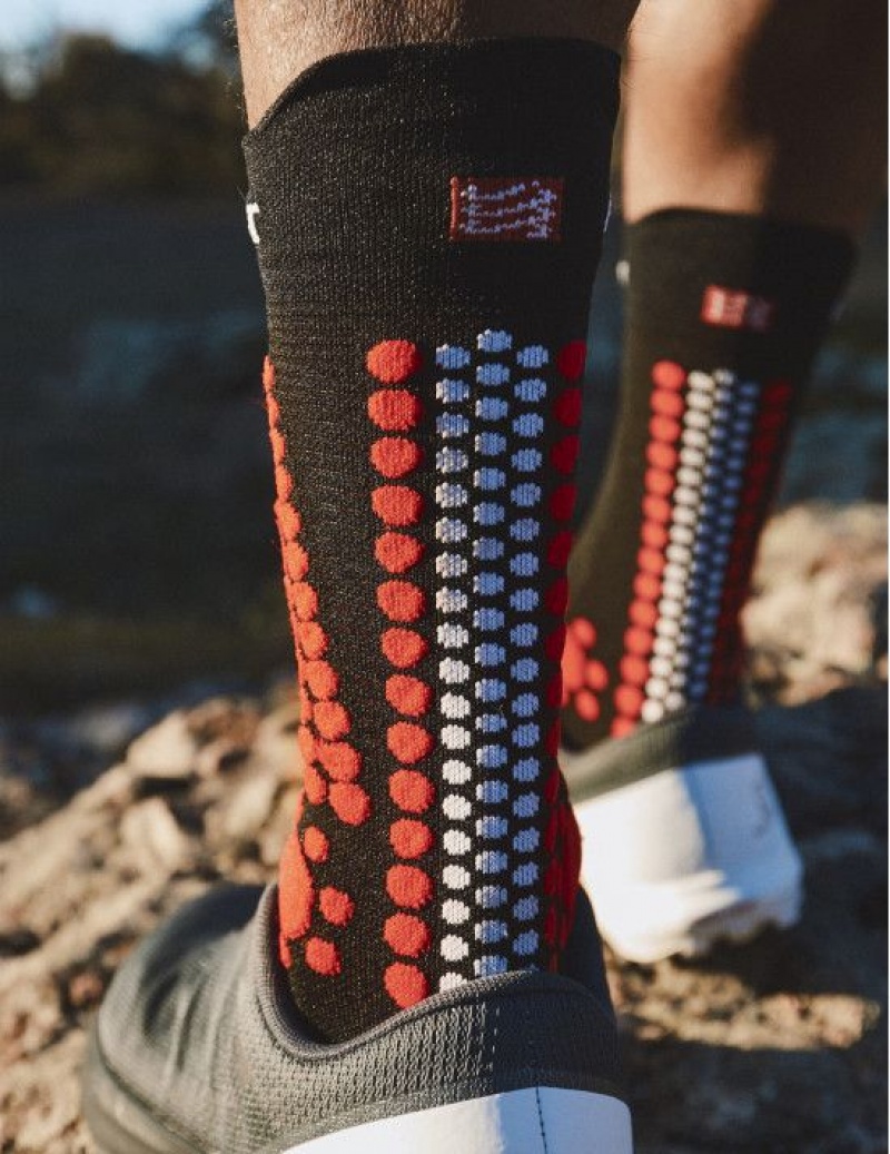 Καλτσεσ Compressport Pro αγωνιστικα Socks v4.0 Trail μαυρα κοκκινα | IUOKM-9563