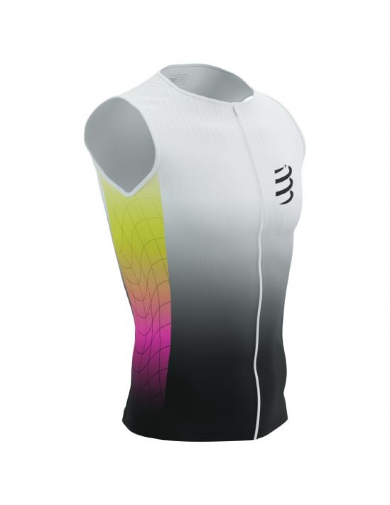 μπλουζακια Compressport Tri Postural Aero Tank Top M κίτρινα ροζ | DWCBM-3764