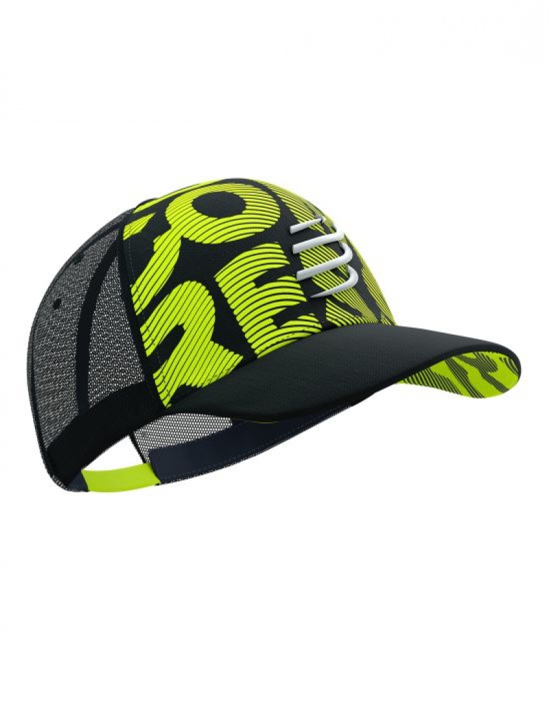 Αξεσουαρ Compressport Trucker Cap Flash μαυρα κίτρινα | NDWKA-6389