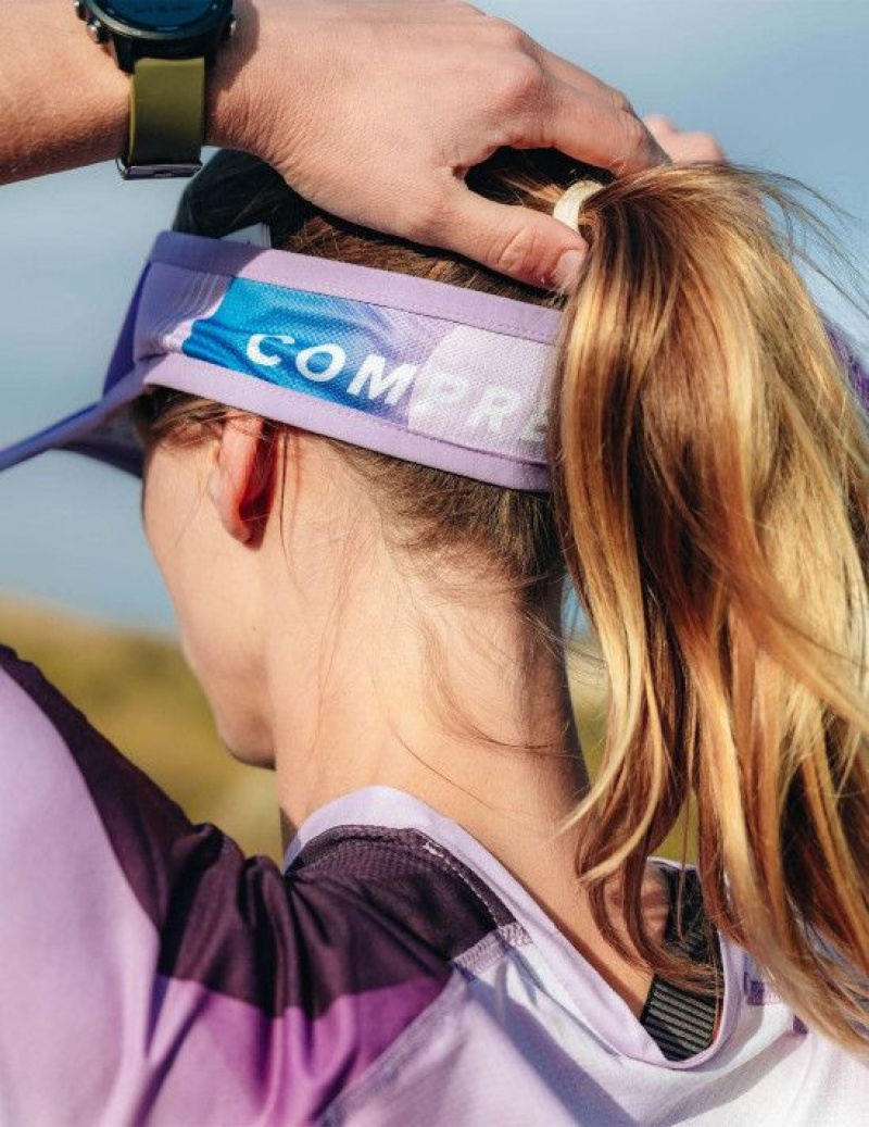 Αξεσουαρ Compressport Visor Ultralight μωβ ασπρα | ECUOH-3801