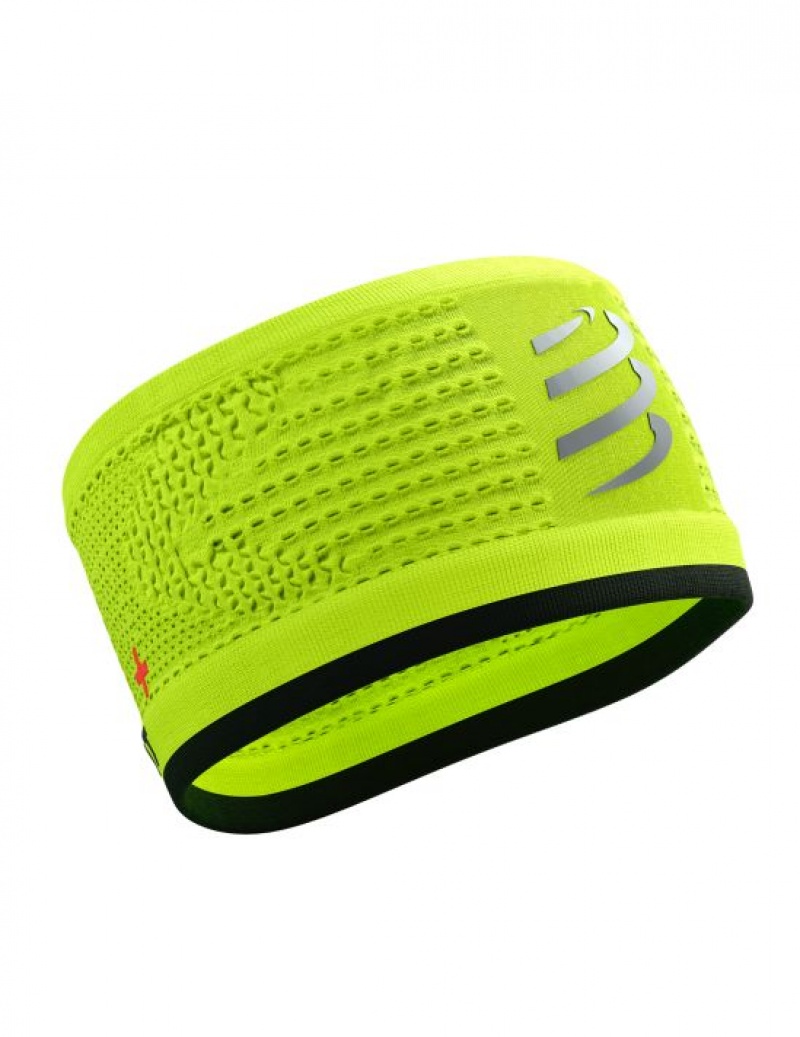 Αξεσουαρ ανδρικα Compressport Headband On/Off Flash κίτρινα μαυρα | SGBAX-1203