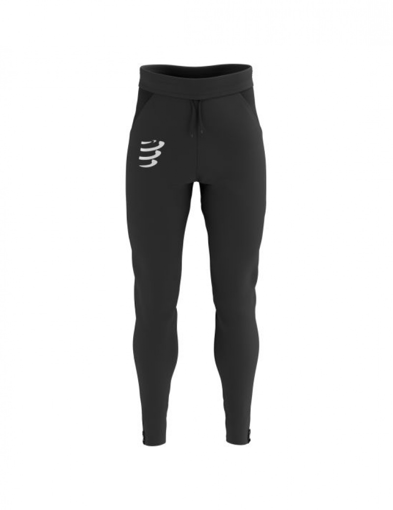 Παντελονι γυναικεια Compressport Hurricane Windproof Seamless Pants μαυρα | QYRNB-9402